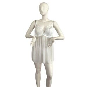 Adore Me Babydoll Lingerie Short Side Slit White 42DD